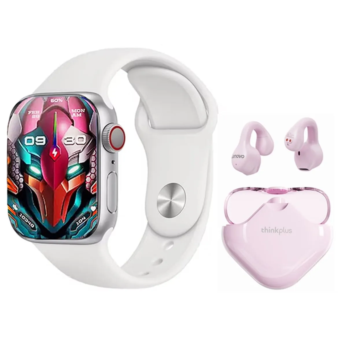 LENOVO - Audífonos Lenovo XT61-Rosa y Toumi S9 PRO-W Watch Reloj inteligente
