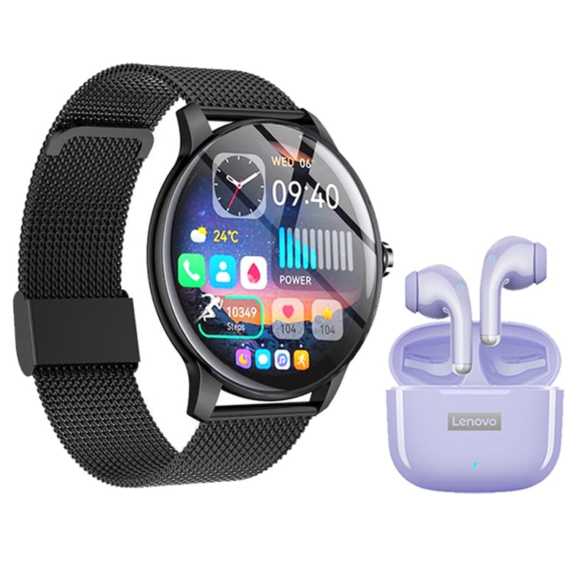 LENOVO - Audífonos Lenovo LP40 Pro M  Bluetooth y Fit Pro-B Reloj inteligente