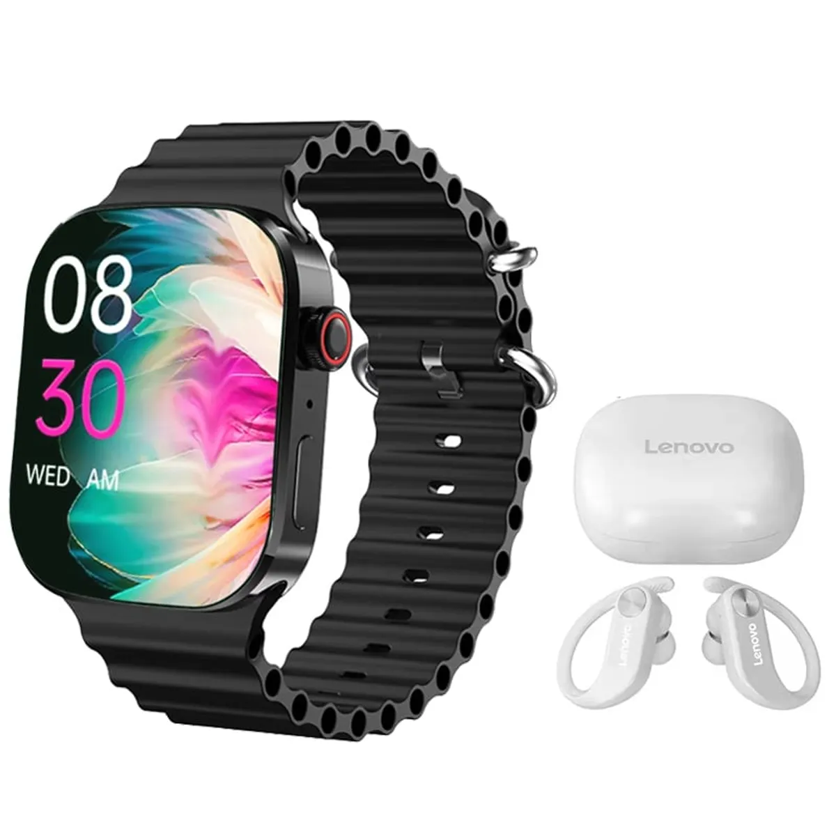 LENOVO - Audífonos Lenovo LP7-Blanco De  y Toumi I9 PRO-B Reloj inteligente