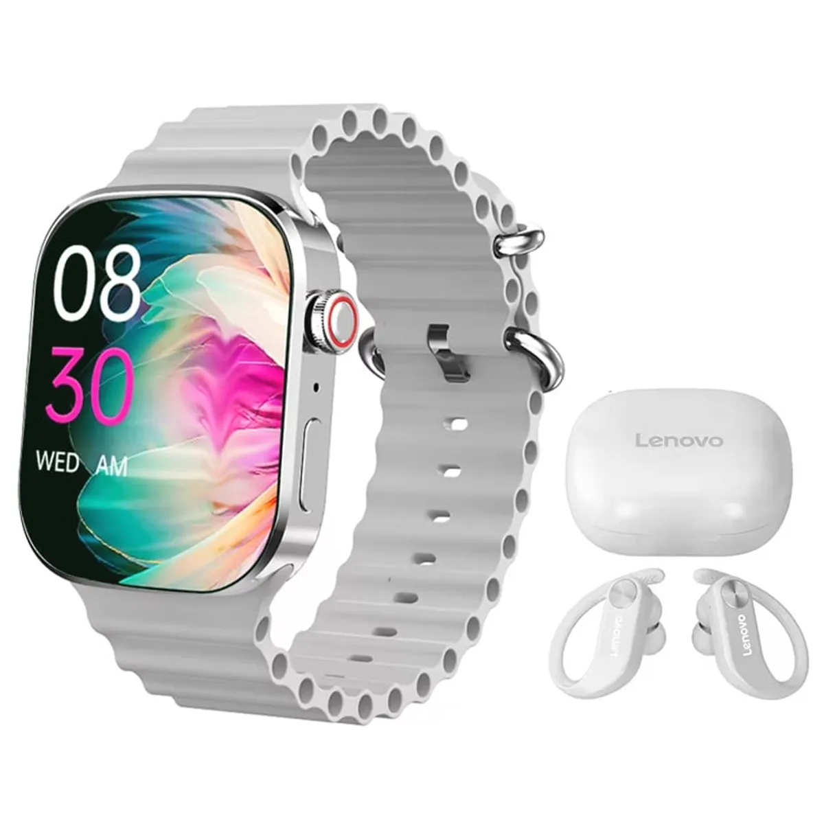 LENOVO - Audífonos Lenovo LP7-Blanco De  y Toumi I9 PRO-W Reloj inteligente