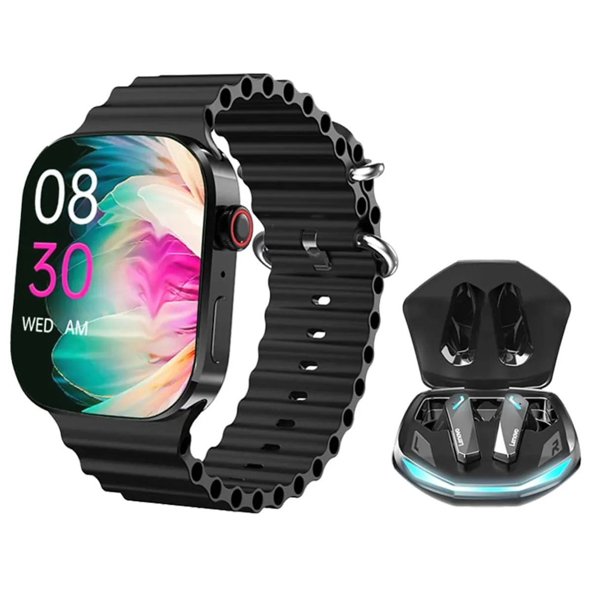 LENOVO - Audífonos Bluetooth Lenovo GM2 Pro y Smartwatch I9 Pro Max 2¸3inch