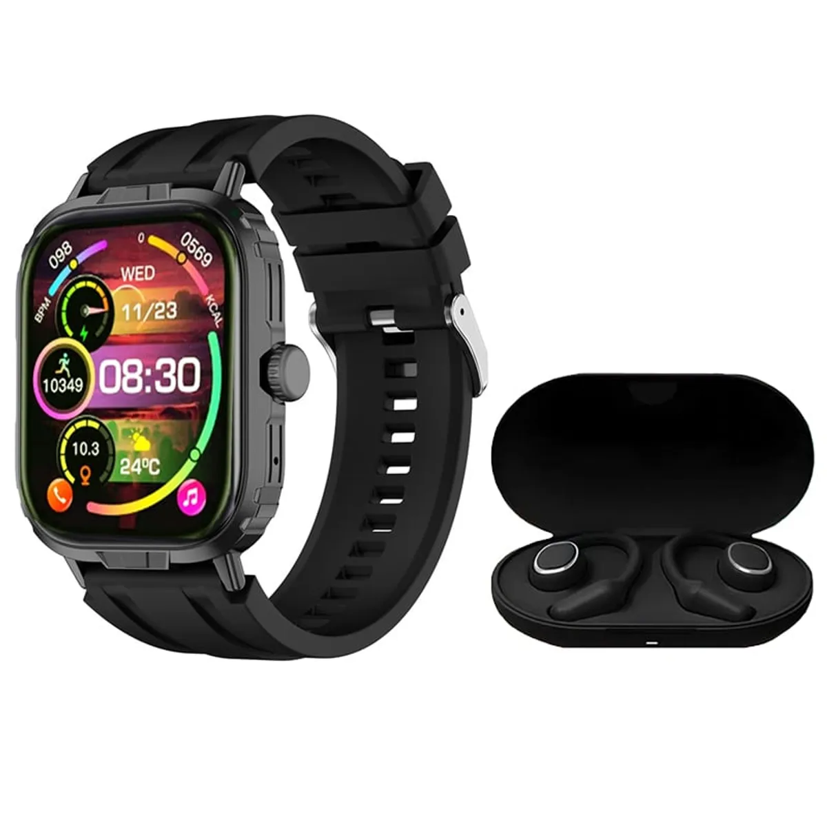 MOTOROLA - Motorola Moto Buds E20-Negro Audífonos tws y Toumi Watch GT-M-B