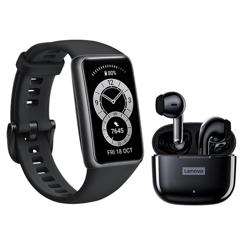 HUAWEI - Smartwatch Band 6 Huawei + Audífonos inalámbricos LP4P Pro Lenovo Negros