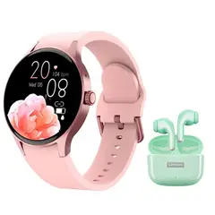 LENOVO - Audífonos Bluetooth LP40 PRO-Verde y Reloj Inteligente Y80-P