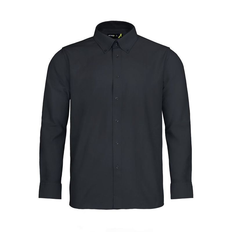 ACTIVEX - Camisa Trevira Negra Manga Larga Activex - Negro