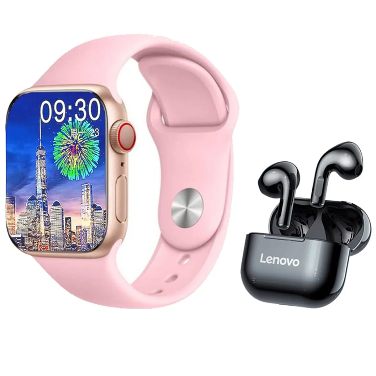LENOVO - Audífonos Lenovo LP40-Negro y Toumi Watch S9 Pro -Rosa