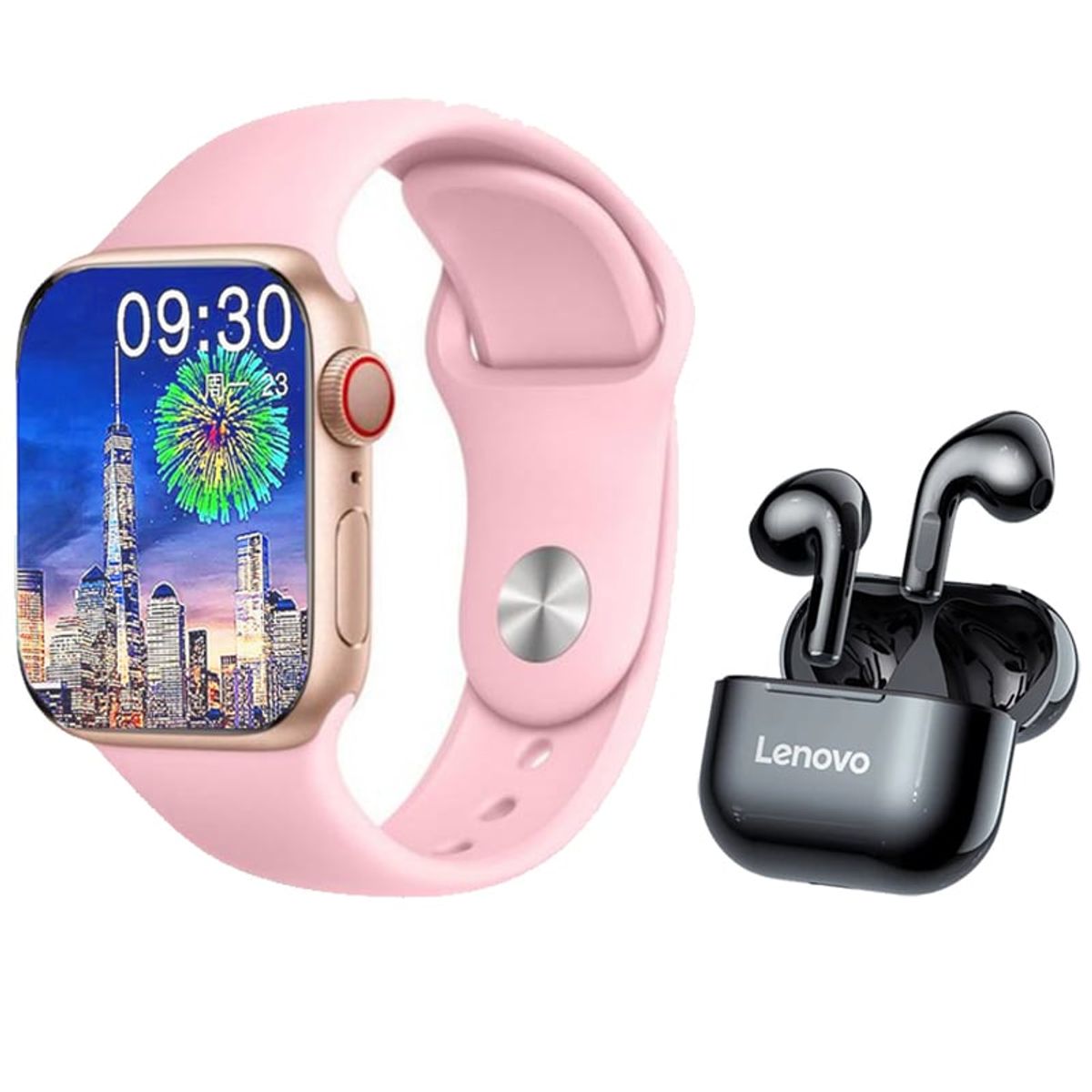 LENOVO - Audífonos Lenovo LP40-Negro y Toumi Watch S9 Pro -Rosa