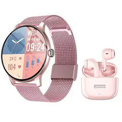 LENOVO - Audífonos LP40 Pro Rosa Bluetooth y Fit Pro-P Reloj inteligente