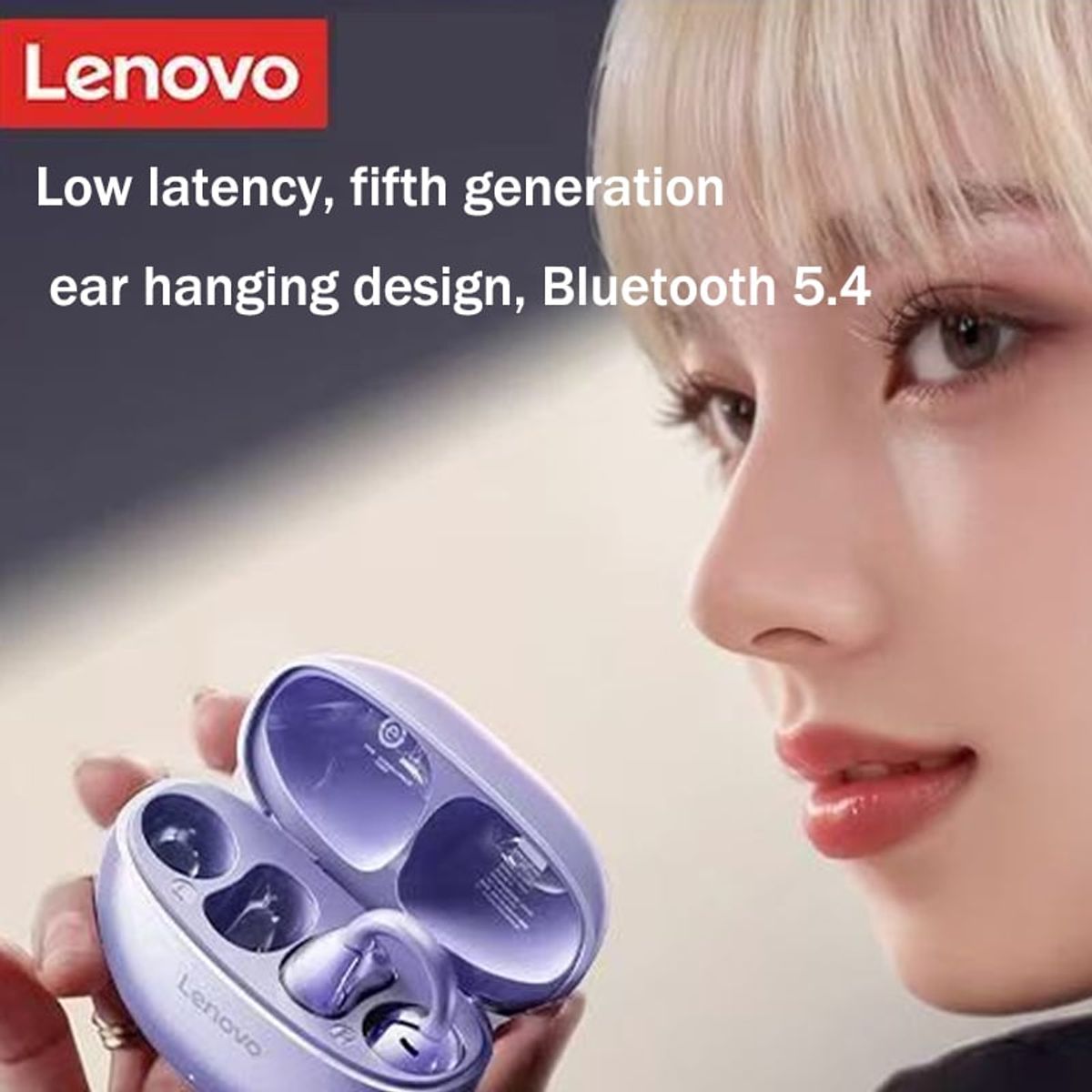 LENOVO - Audífonos Lenovo TA140  Tws Auriculares Bluetooth 54-Negro y Morado