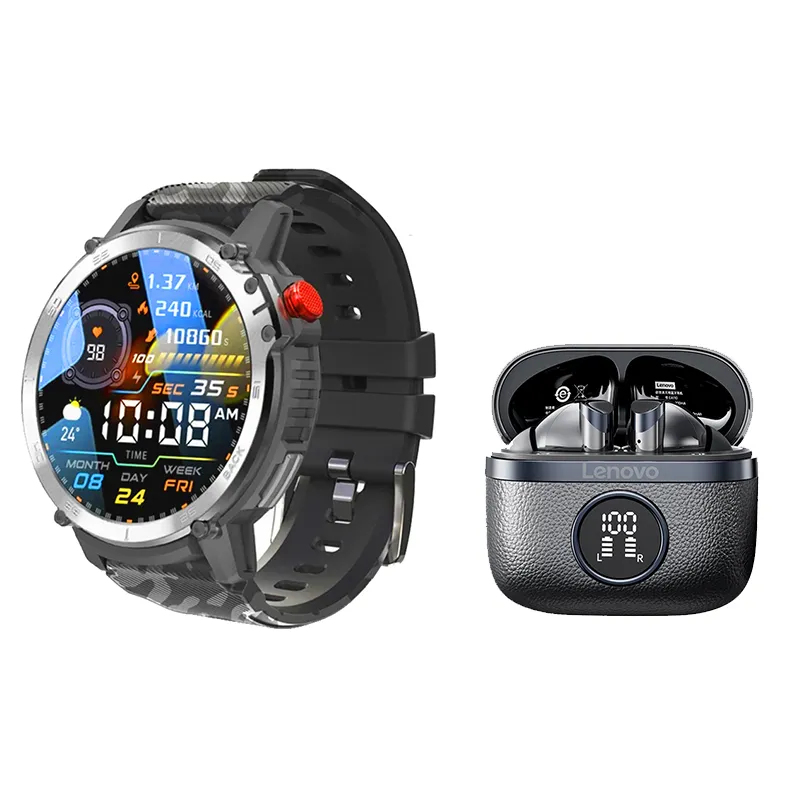 LENOVO - Lenovo TA240 De Audífonos tws-Negro y Toumi Watch GT-C-Negro