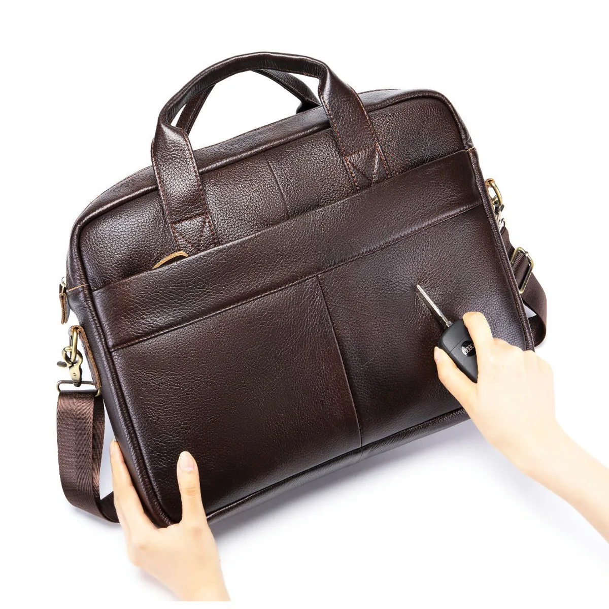 PUREPOWER - Bolso de ordenador oficial de piel para hombre