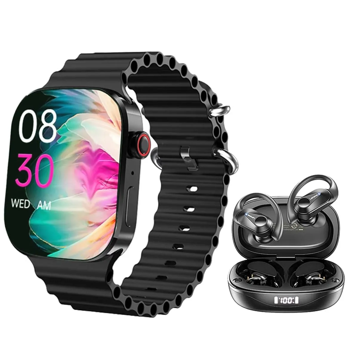 LENOVO - Audífonos Lenovo LP75-Negro De  y Toumi I9 PRO-B Reloj inteligente
