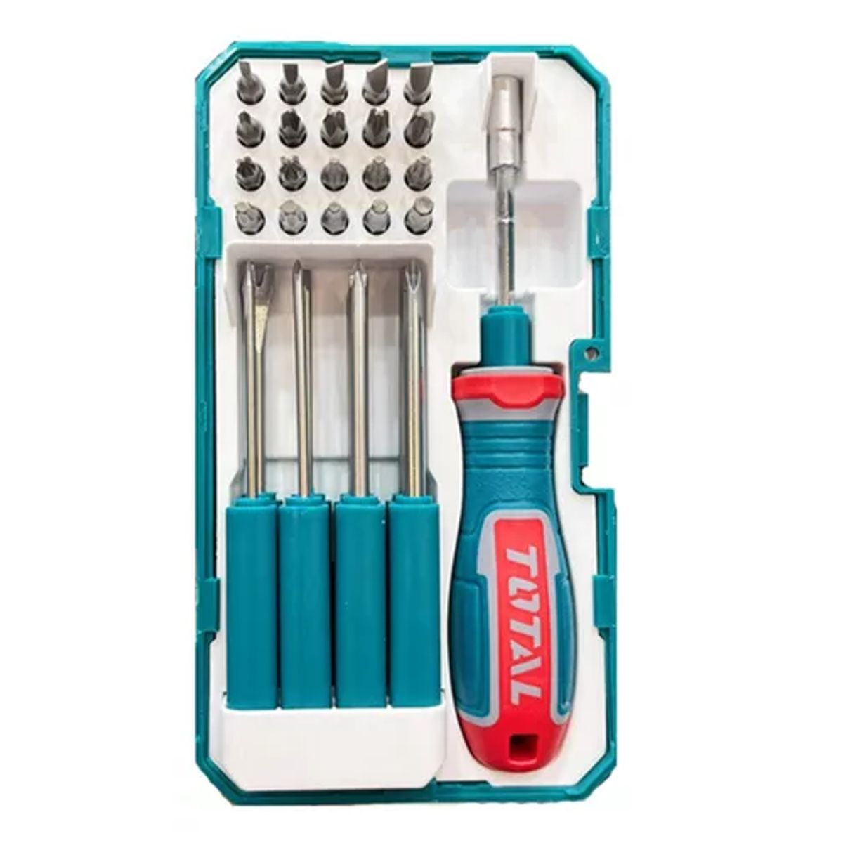 TOTAL TOOLS - Kit Set Juego Desatornilladores 30 Piezas Total Tacsd30306
