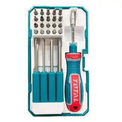 TOTAL TOOLS - Kit Set Juego Desatornilladores 30 Piezas Total Tacsd30306
