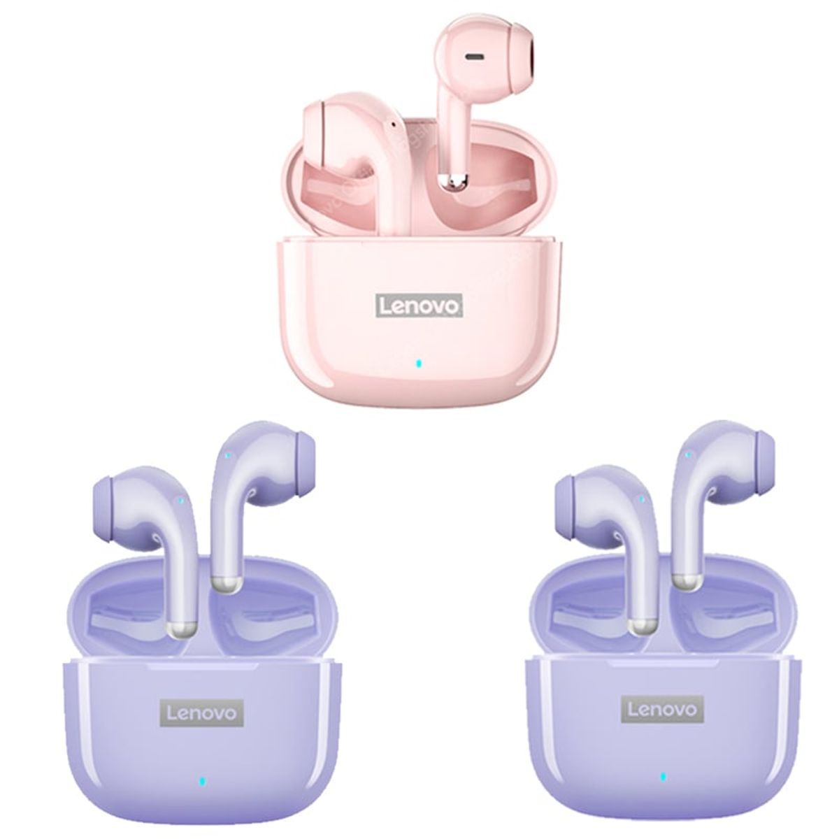 LENOVO - Set 3 De Audífonos Lenovo LP40 Pro Tws 2Morado + 1Rosa