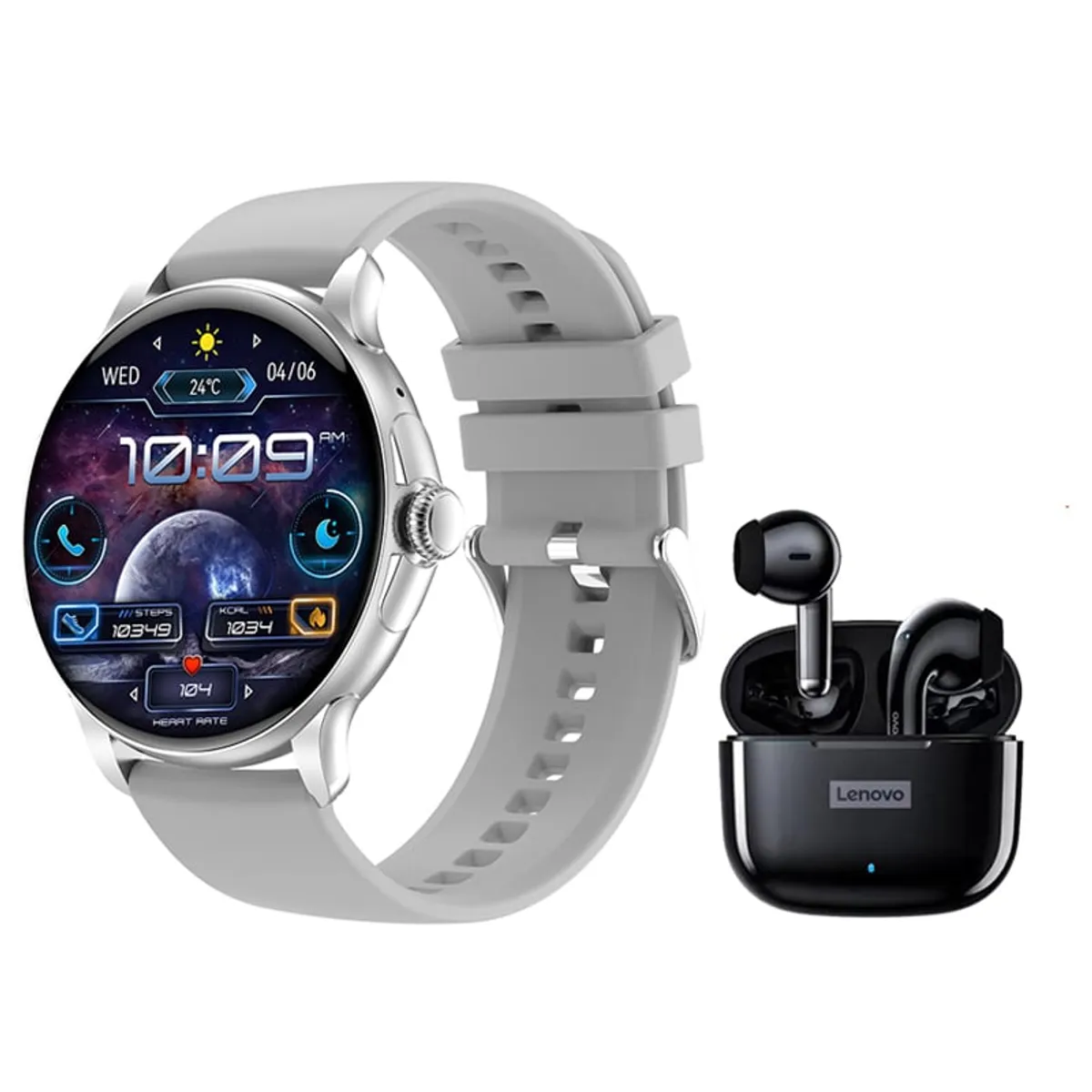 LENOVO - Toumi Watch GT-H9-W Amoled y Lenovo LP40 Pro-Negro De Audífonos tws
