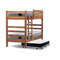 LATAM HOME - Camarote Triple Zen Gris + Colchones Best 1 Pza Desmontable Madera