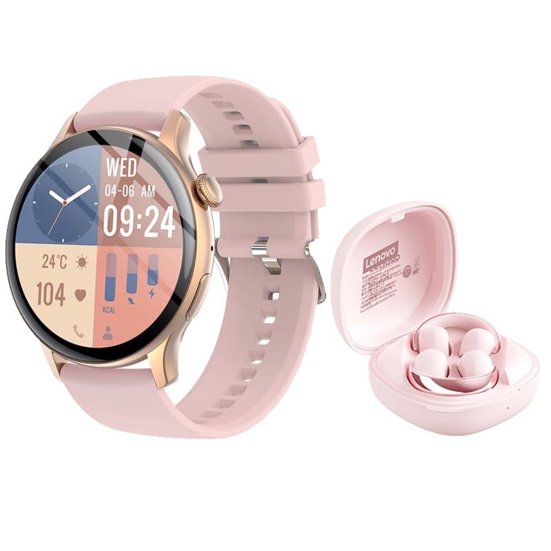 LENOVO - Toumi Watch GT-H5 Amoled y Lenovo LP38 De Audífonos tws Rosa