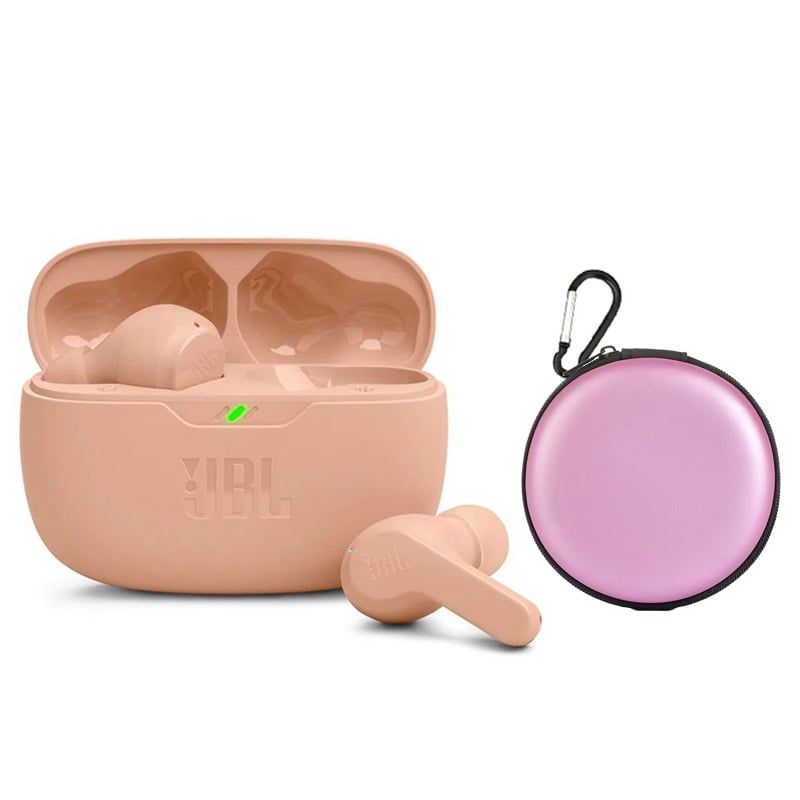 JBL - Audífonos Bluetooth JBL WAVE BEAM Rosa + Funda protectora