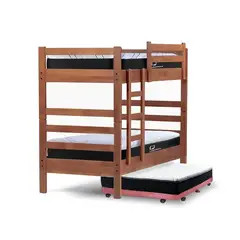 LATAM HOME - Camarote Triple Zen Palo Rosa + Colchones Top Foam Visco 1 Pza Desmontable Madera