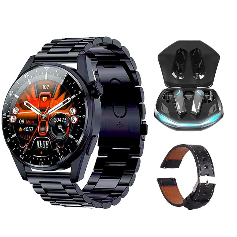 LENOVO - Audífonos Lenovo GM2 PRO-Negro y Toumi GT-A-B Reloj inteligente-Negro