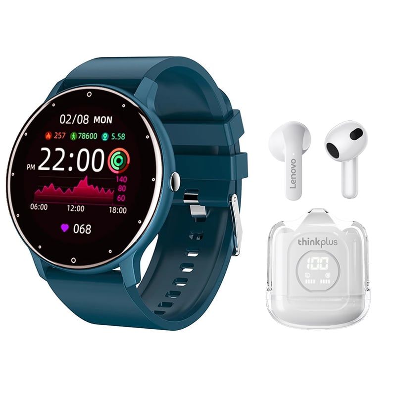 LENOVO - Audífonos Lenovo XT65-Blanco y Toumi Fit 2-B watch Reloj inteligente