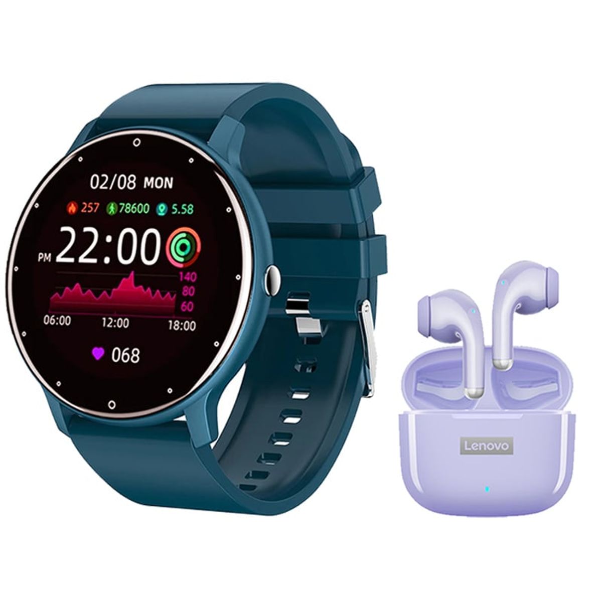 LENOVO - Audífonos Lenovo LP40 Pro De y Toumi Fit 2-B watch Reloj inteligente