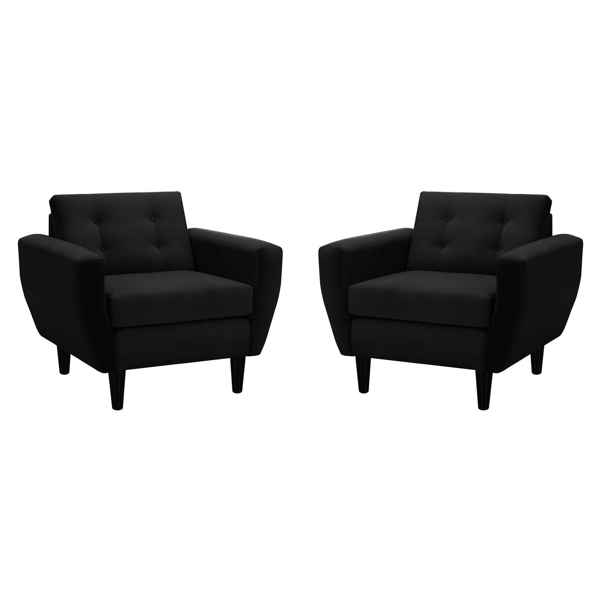 BODEVIR - Set Sofa Bote 1C Felpa 00 Negro