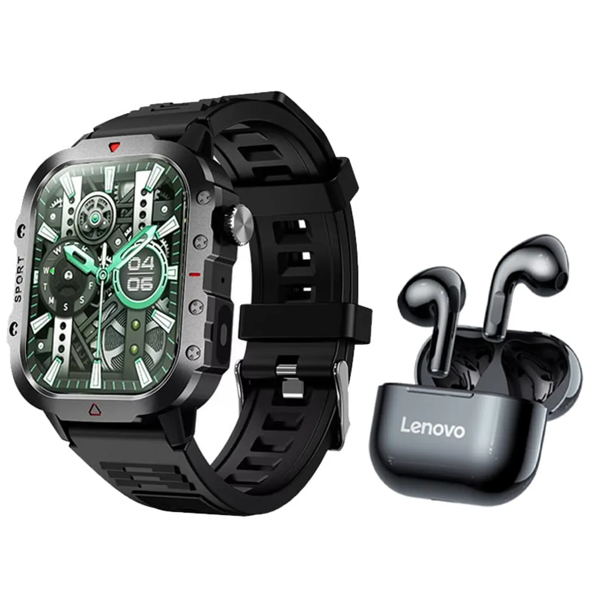 LENOVO - Audífonos Lenovo LP40-Negro y Toumi GT-K reloj inteligente