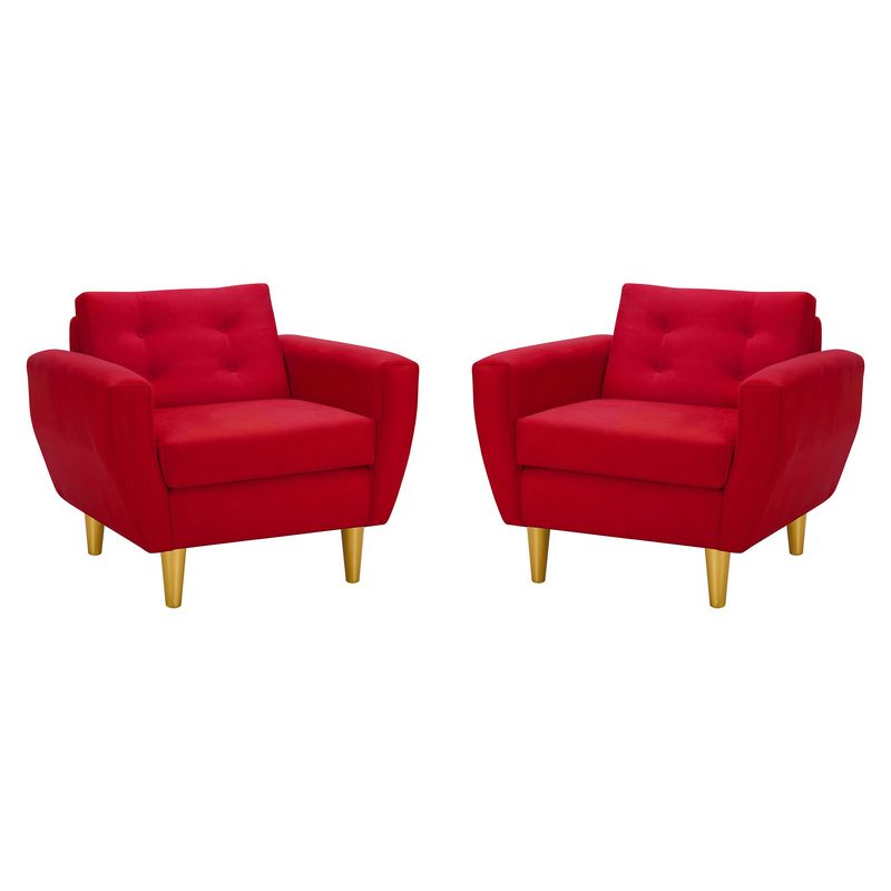 BODEVIR - Set Sofa Bote 1C Felpa 01 Rojo