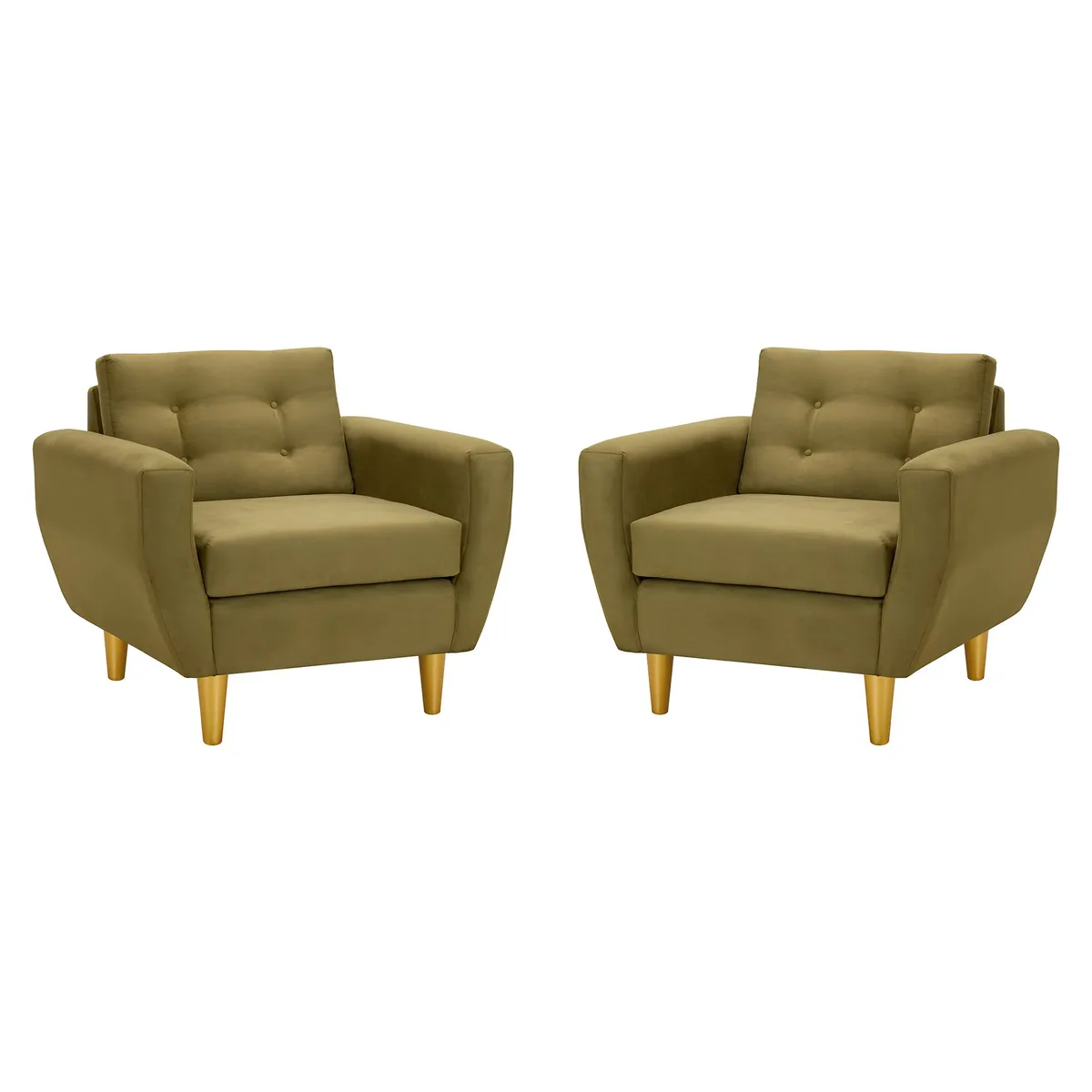 BODEVIR - Set Sofa Bote 1C Felpa 01 Verde Musgo