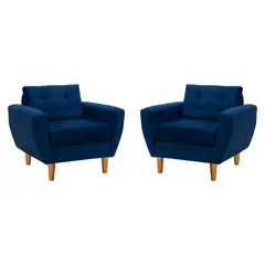 BODEVIR - Set Sofa Bote 1C Felpa 04 Azul Marino