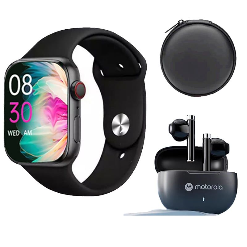 MOTOROLA - Audífonos Moto Buds H40- Negro Toumi Watch S9 Pro-P y Estuche