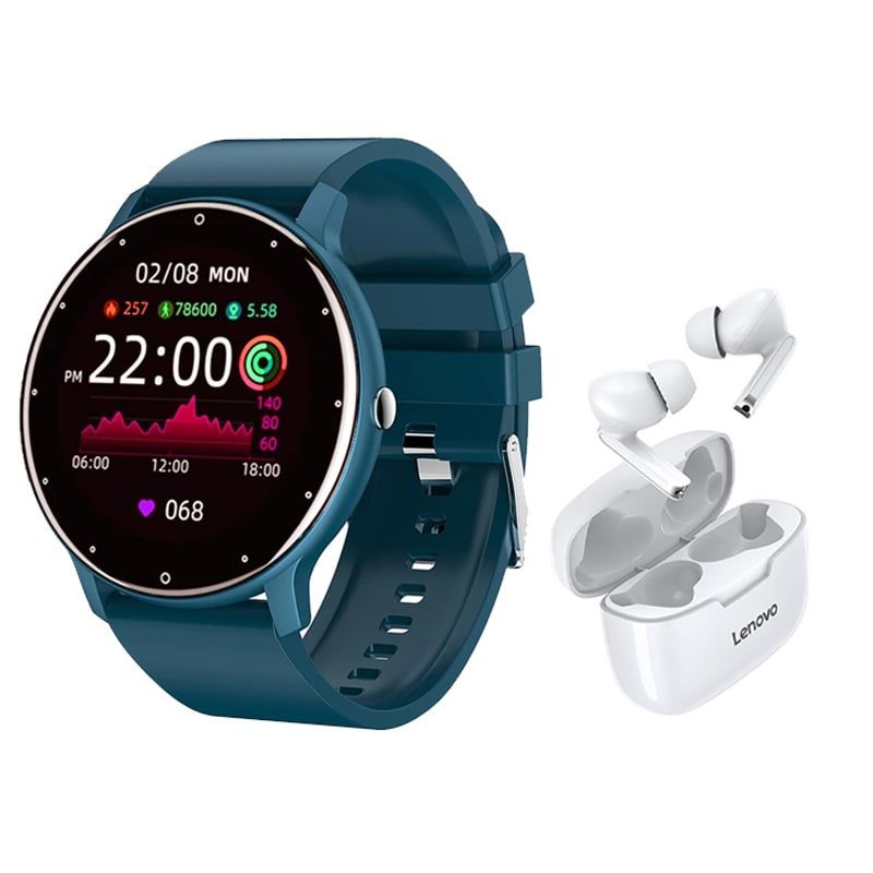 LENOVO - Audífonos lenovo xt90 de tws-Blanco y toumi fit 2 watch-Bu