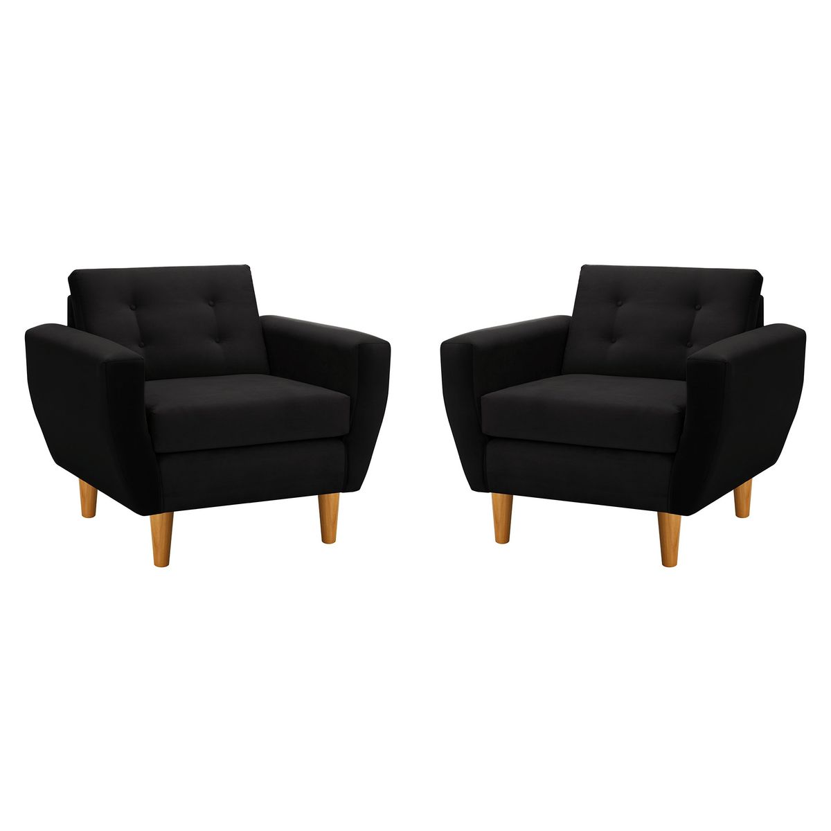 BODEVIR - Set Sofa Bote 1C Felpa 04 Negro