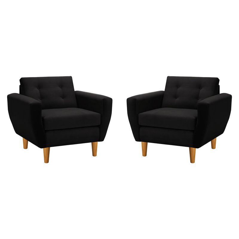 BODEVIR - Set Sofa Bote 1C Felpa 04 Negro