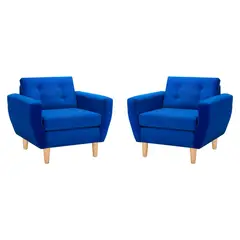 BODEVIR - Set Sofa Bote 1C Felpa 05 Azul Rey