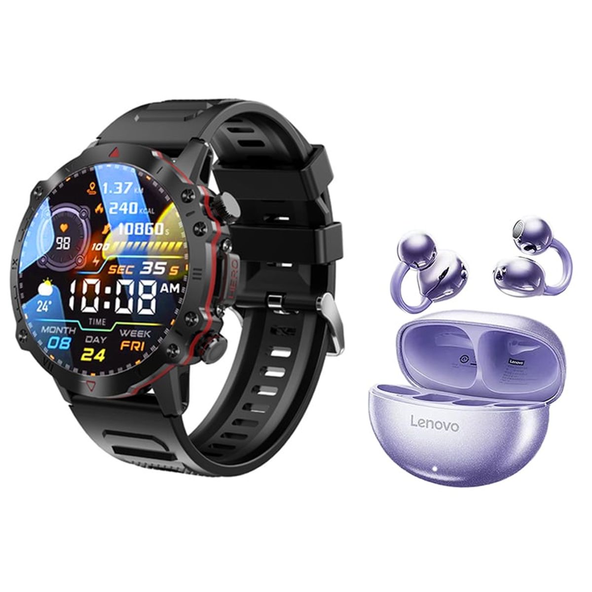 LENOVO - Audifonos Lenovo TA140 M Bluetooth y Toumi GT-D-B Reloj inteligente