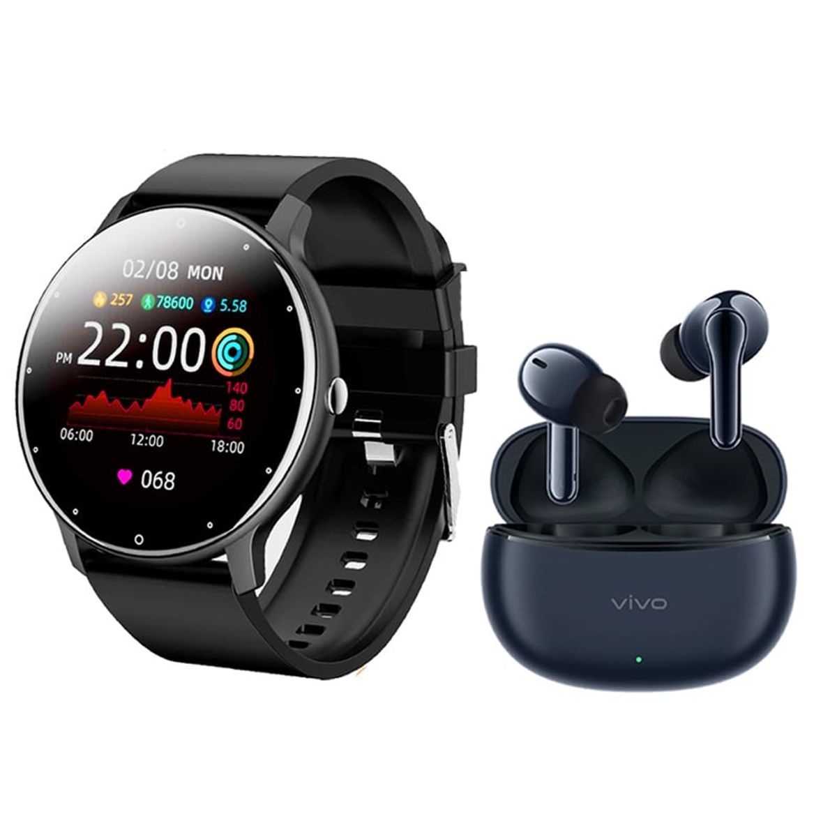 VIVO - Audifonos Vivo TWS 3e Audífono-Azul y Toumi Watch Fit 2-B