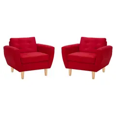 BODEVIR - Set Sofa Bote 1C Felpa 05 Rojo