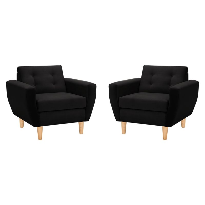 BODEVIR - Set Sofa Bote 1C Felpa 05 Negro