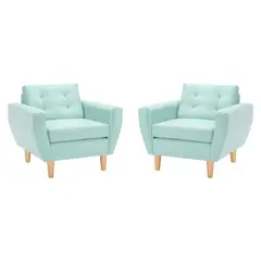 BODEVIR - Set Sofa Bote 1C Felpa 05 Verde Agua
