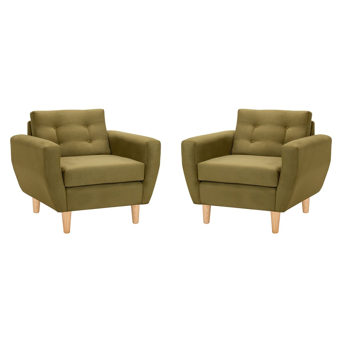 BODEVIR - Set Sofa Bote 1C Felpa 05 Verde Musgo