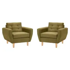 BODEVIR - Set Sofa Bote 1C Felpa 05 Verde Musgo