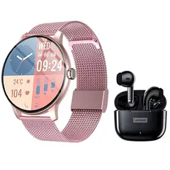 LENOVO - Audífonos LP40 Pro Negr Bluetooth y Fit Pro-P Reloj inteligente