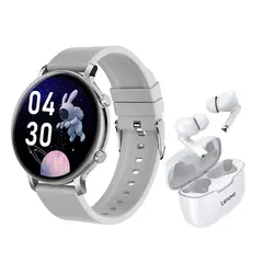 LENOVO - XT90 De Audífonos-Blanco y Toumi Fit 3 Pro-W Reloj inteligente