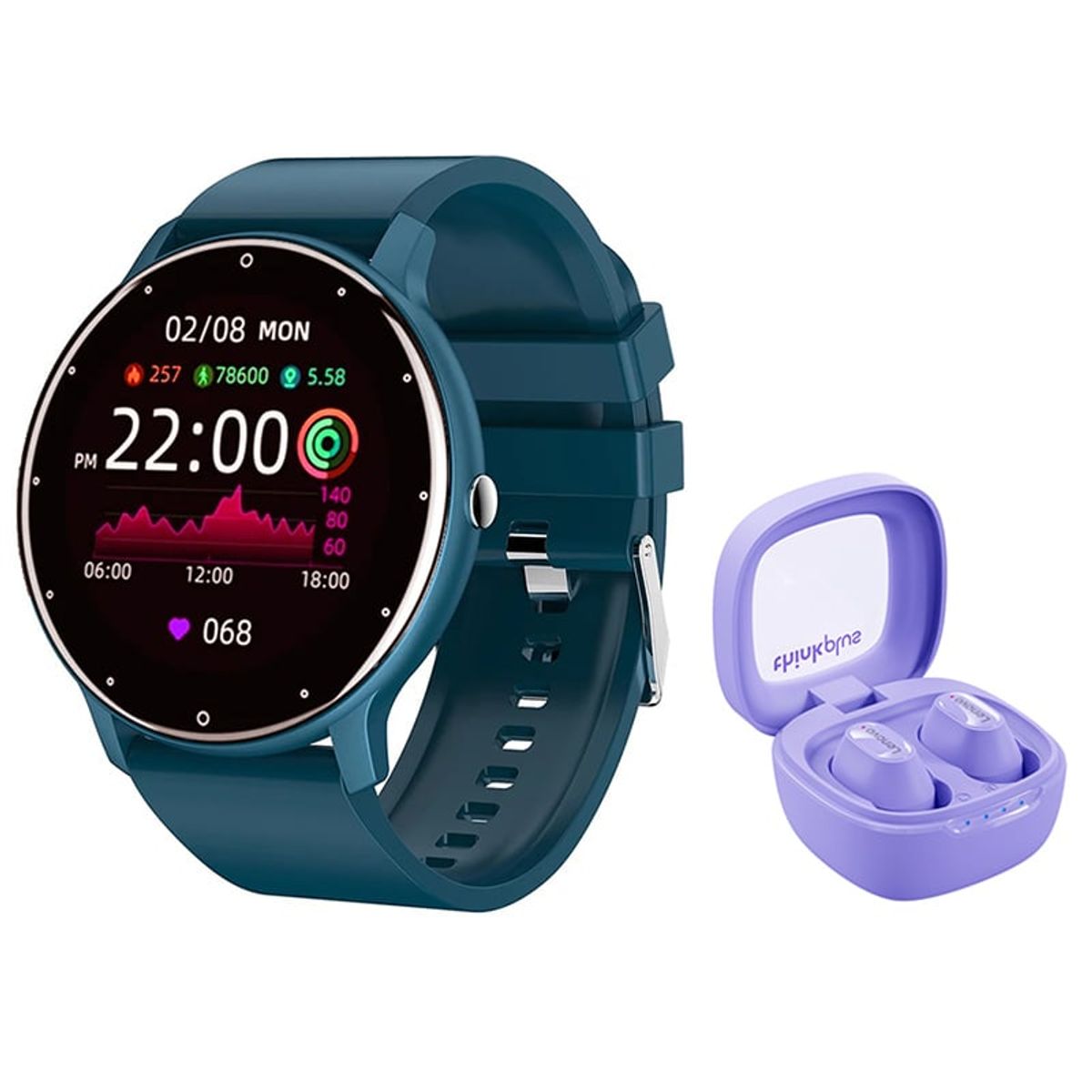 LENOVO - Audífonos Lenovo XT62-Morado y Toumi Fit 2-B watch Reloj inteligente