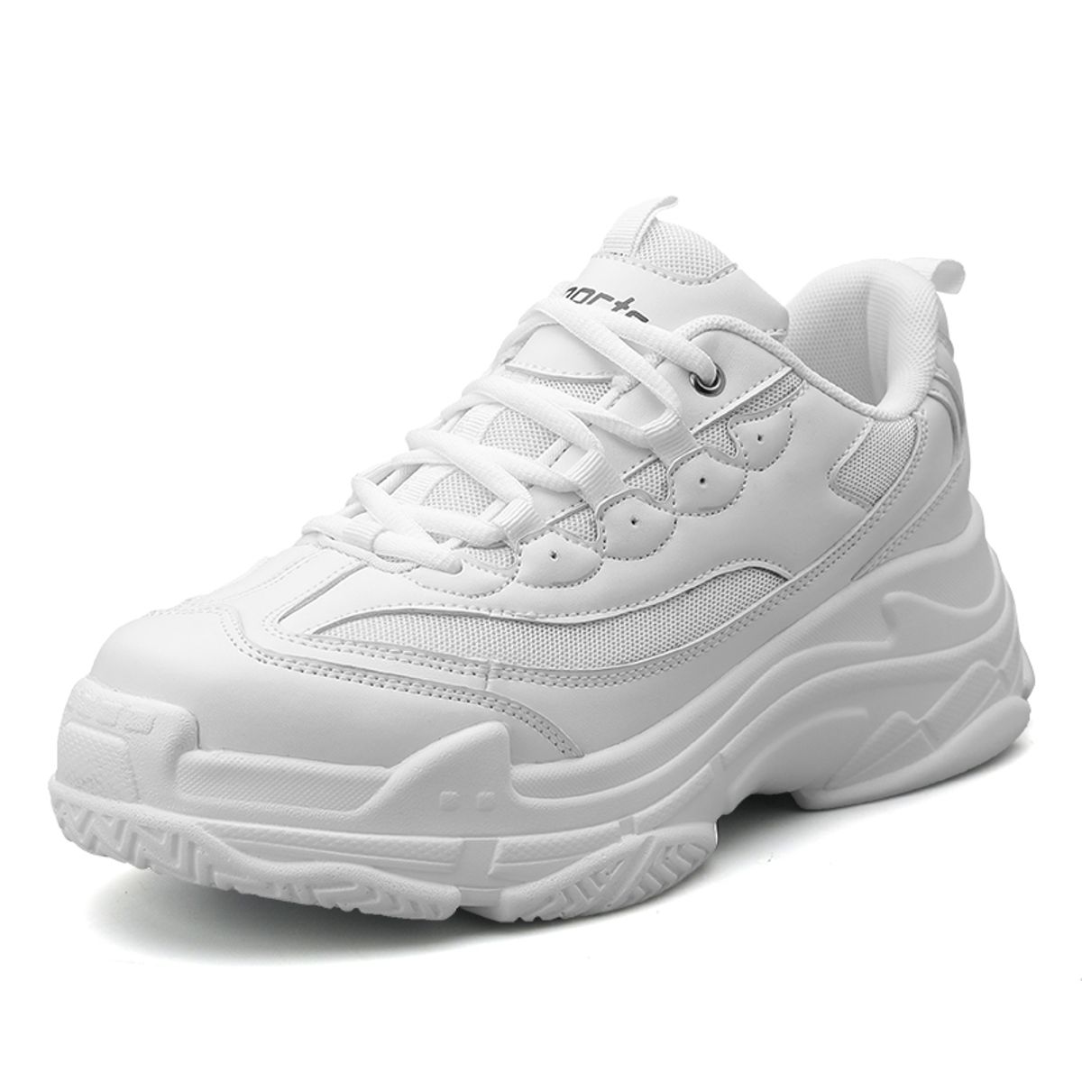 SHANDIAN - Zapatillas Plataforma Hombre Blanco