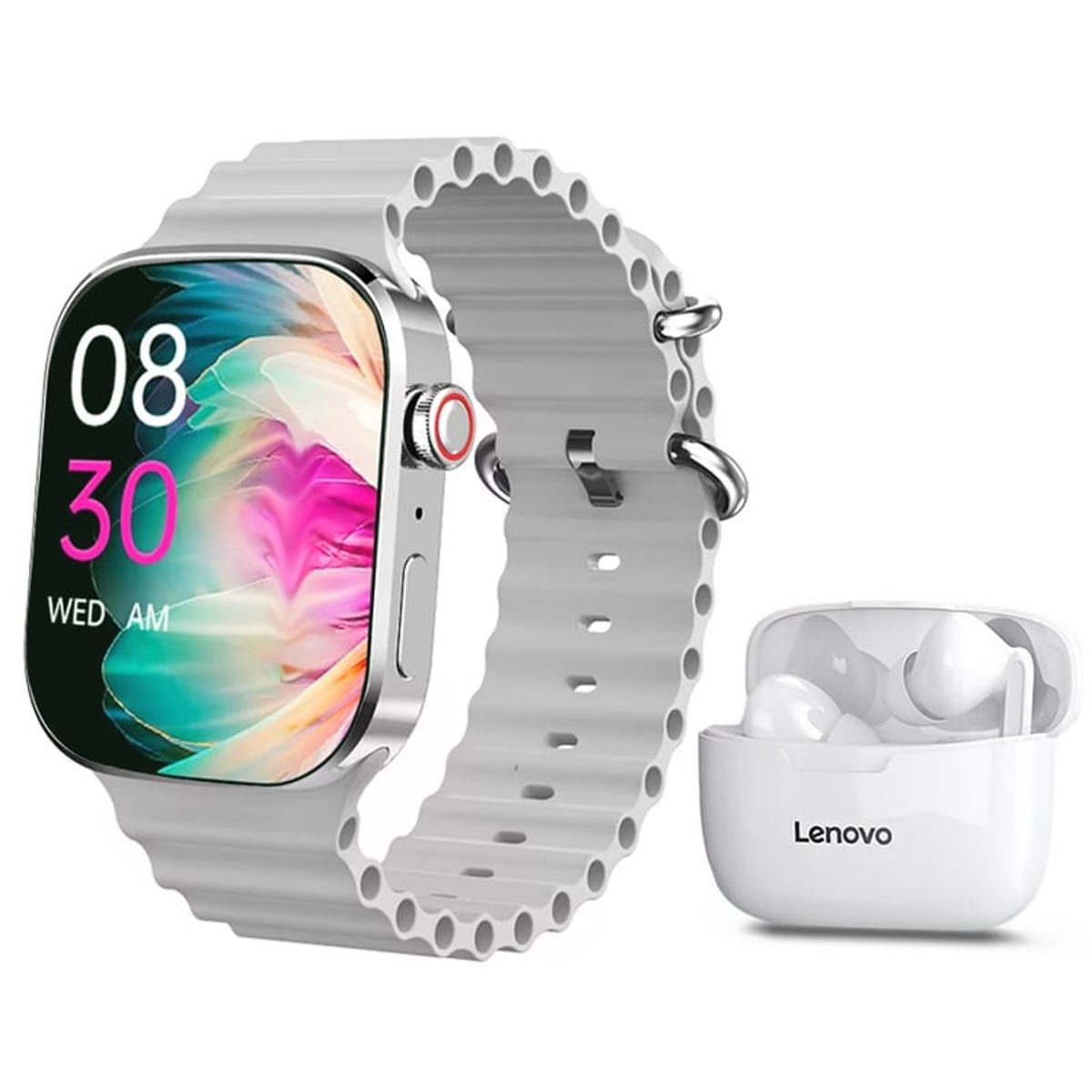 LENOVO - Audífonos Lenovo XT90-Blanco y Toumi I9 PRO-W Reloj inteligente