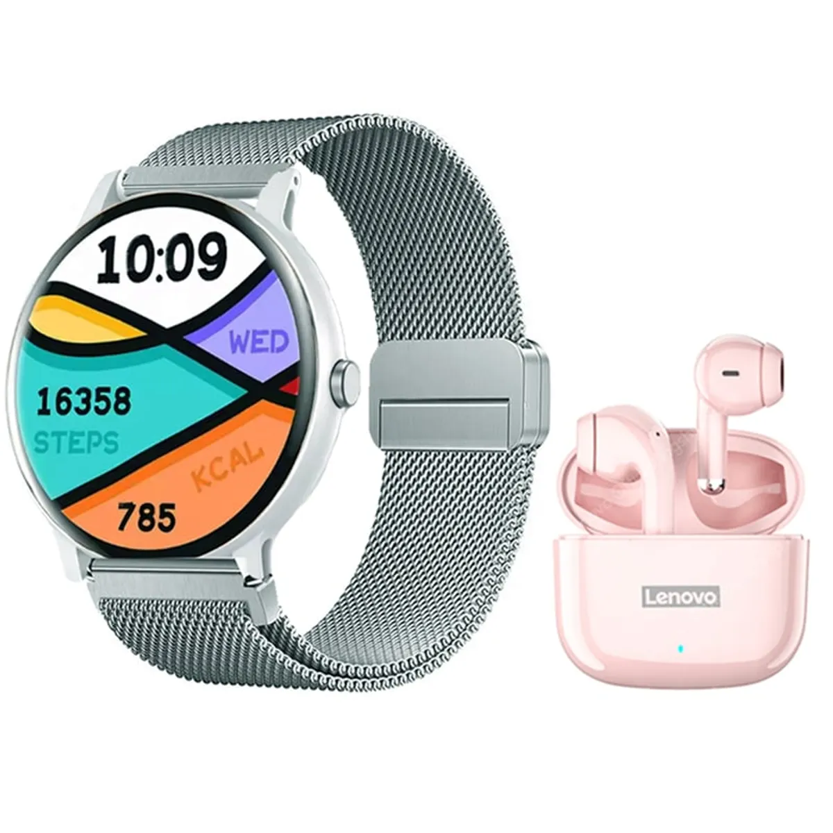 LENOVO - Audífonos Lenovo LP40 Pro R  Bluetooth y Fit Pro W Reloj inteligente